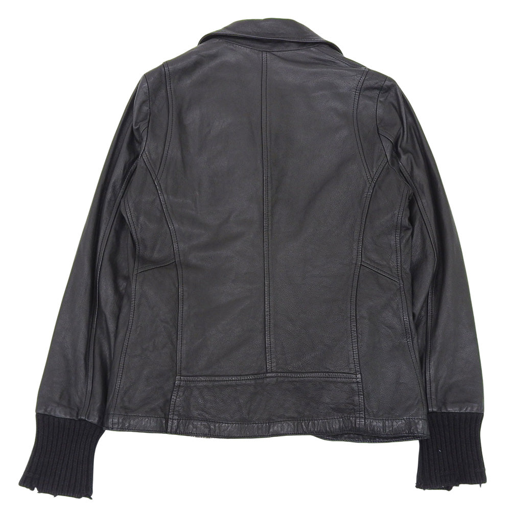 GIORGIOBRATO Giorgio Brato double-breasted leather biker jacket women's black 40 GD23F13092 jacket