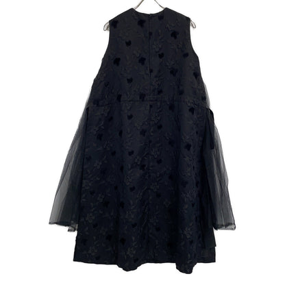 noir kei ninomiya 川久保玲 【美品】AD2019 3D-O011 花卉提花 薄纱拼接 无袖连衣裙