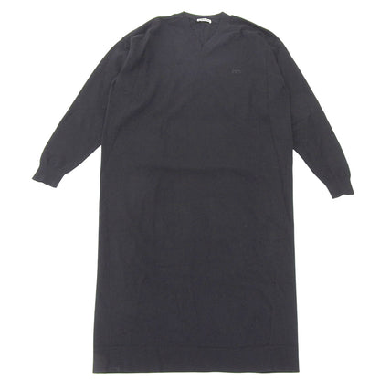 BALENCIAGA 巴黎世家 羊毛 BB标志刺绣 V领针织连衣裙 女士 黑色 S 599890 19年 连衣裙