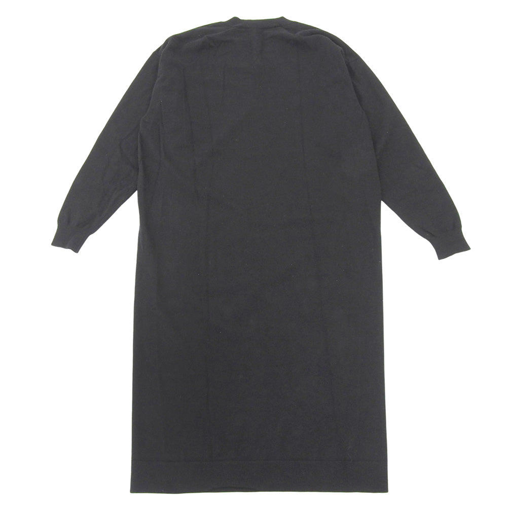 BALENCIAGA 巴黎世家 羊毛 BB标志刺绣 V领针织连衣裙 女士 黑色 S 599890 19年 连衣裙