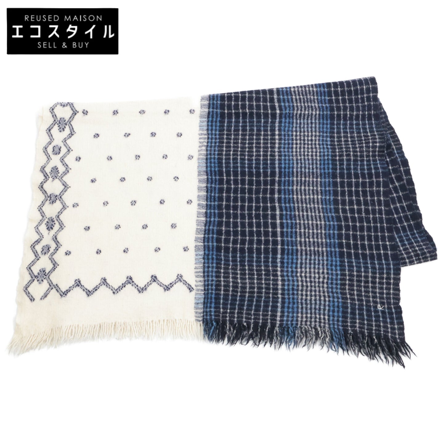 Women's Wool Cashmere Check and Jamdani Stole