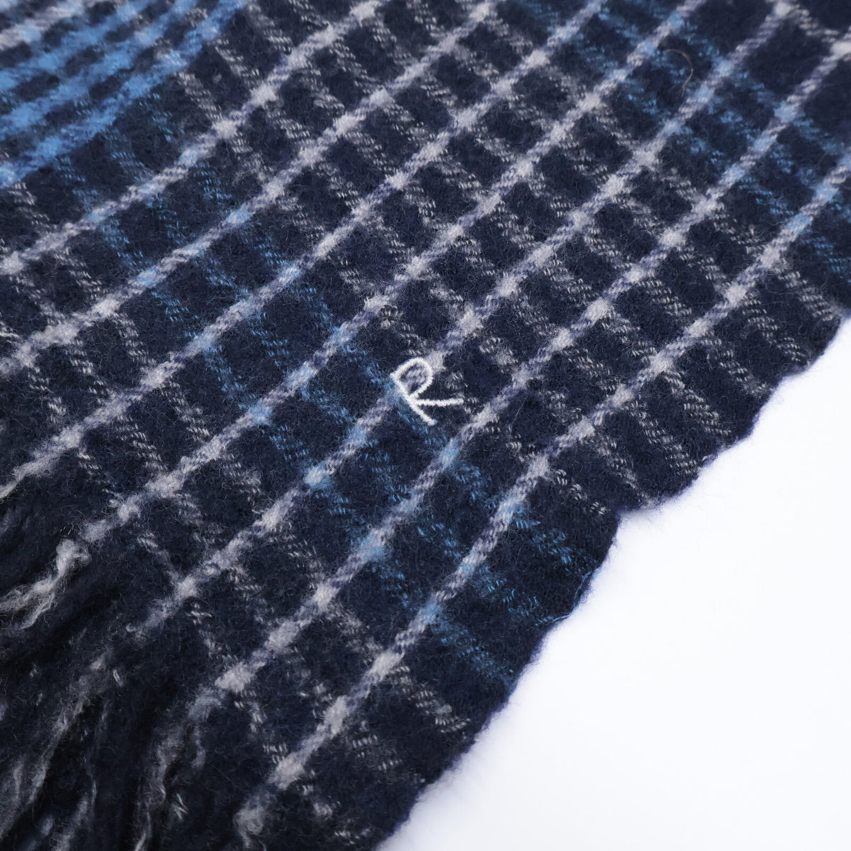 45R Wool-cashmere check and jamdani stole