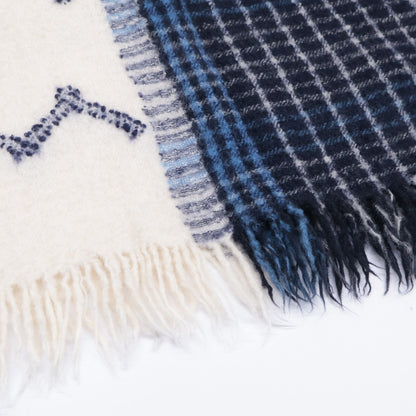 45R Wool-cashmere check and jamdani stole