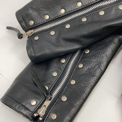 HARLEY DAVIDSON ハーレーダビッドソン 9406 ブラック スタッズ装飾 バックエンボスロゴ ベルテッドレザーライダースジャケット ジャケット