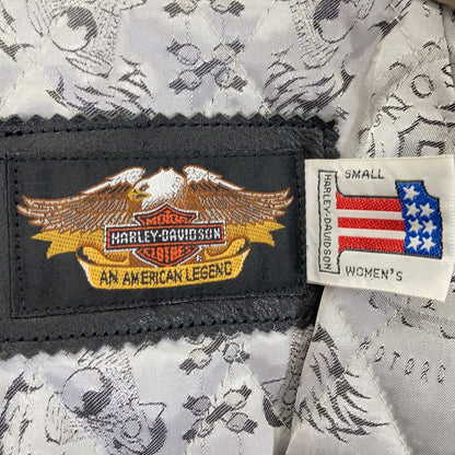 HARLEY DAVIDSON ハーレーダビッドソン 9406 ブラック スタッズ装飾 バックエンボスロゴ ベルテッドレザーライダースジャケット ジャケット