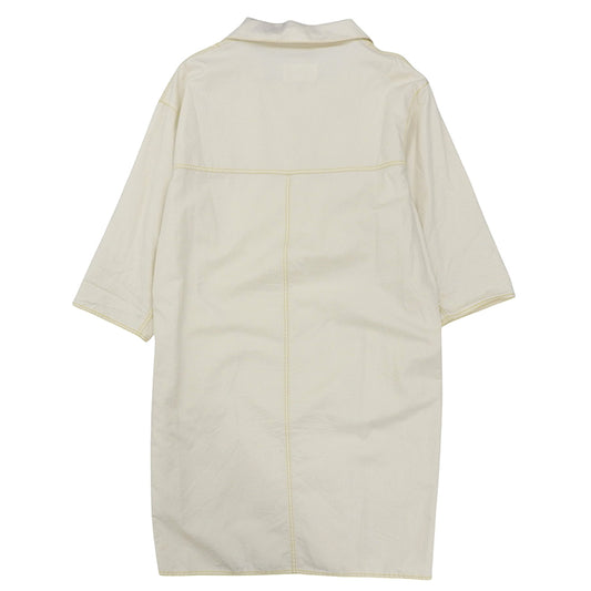 Maison Margiela Cotton-Linen Stitch Design 3/4 Sleeve Pullover Dress Women's Ivory 38 51CT081943440 Dress