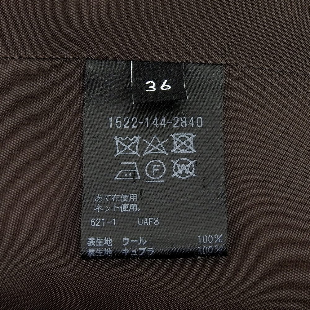 Excellent condition wool glen check double-breasted tailored jacket black x brown 36 1522-144-2840 jacket 36 women's