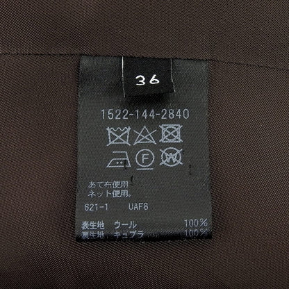 Excellent condition wool glen check double-breasted tailored jacket black x brown 36 1522-144-2840 jacket 36 women's