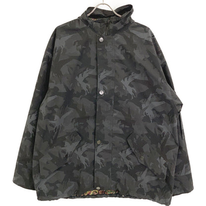 ETRO 221-1S992-1172 Black Nylon Camouflage x Paisley Hooded Zip Blouson Jacket