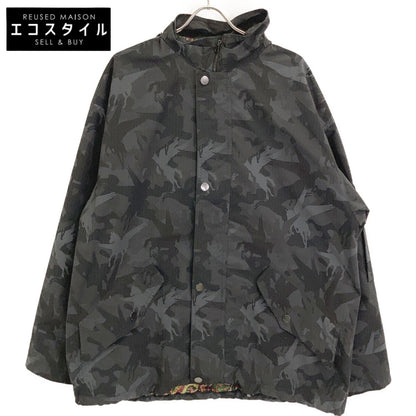 ETRO エトロ 221-1S992-1172 ブラック ナイロン カモフラ×ペイズリー フーデッドジップブルゾン ジャケット