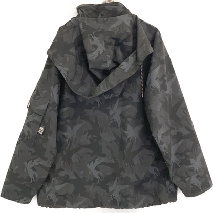 ETRO 221-1S992-1172 Black Nylon Camouflage x Paisley Hooded Zip Blouson Jacket