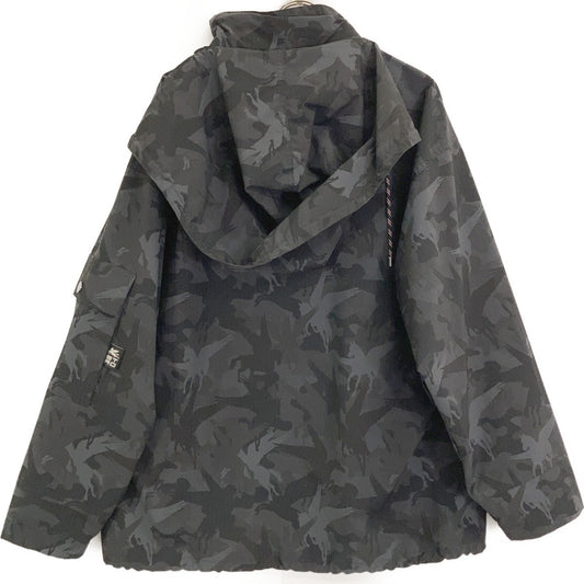 ETRO エトロ 221-1S992-1172 ブラック ナイロン カモフラ×ペイズリー フーデッドジップブルゾン ジャケット