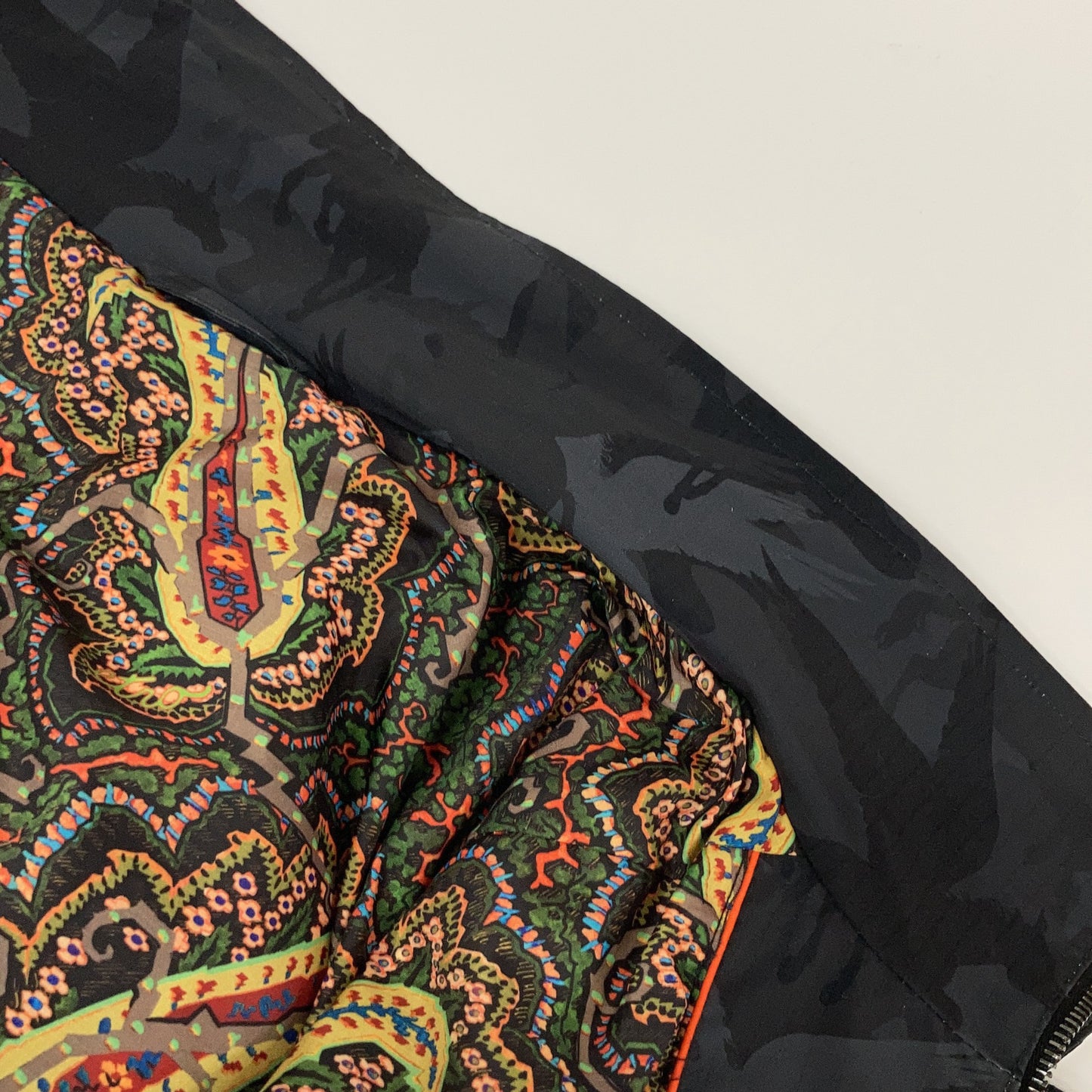 ETRO 221-1S992-1172 Black Nylon Camouflage x Paisley Hooded Zip Blouson Jacket