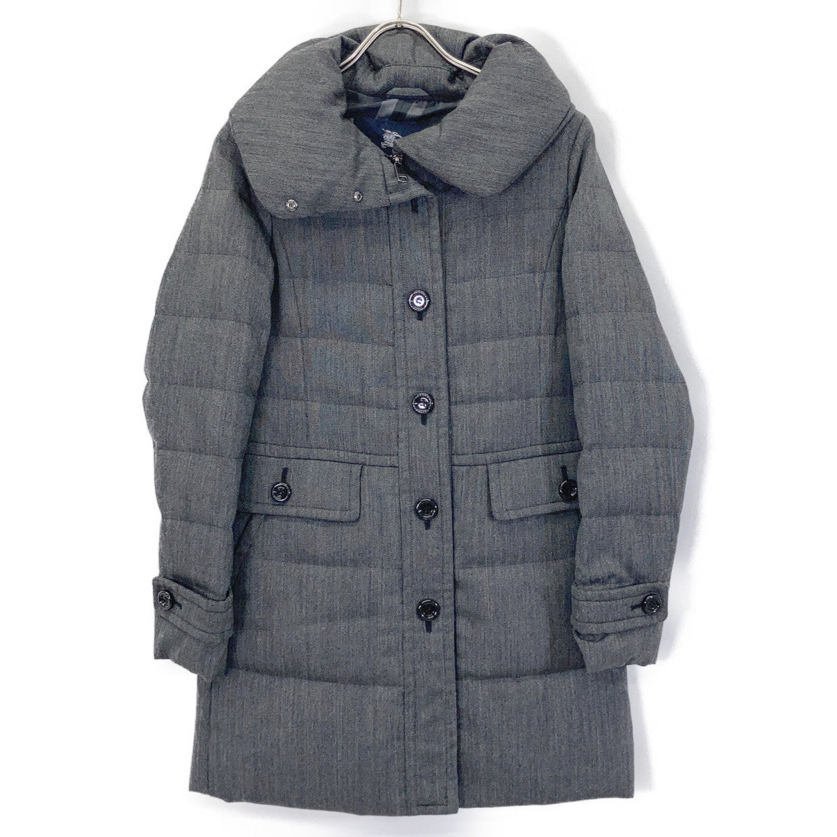 B1C21-648 Charcoal 100% Wool Down Coat Coat 38 Ladies