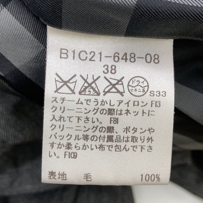 B1C21-648 Charcoal 100% Wool Down Coat Coat 38 Ladies