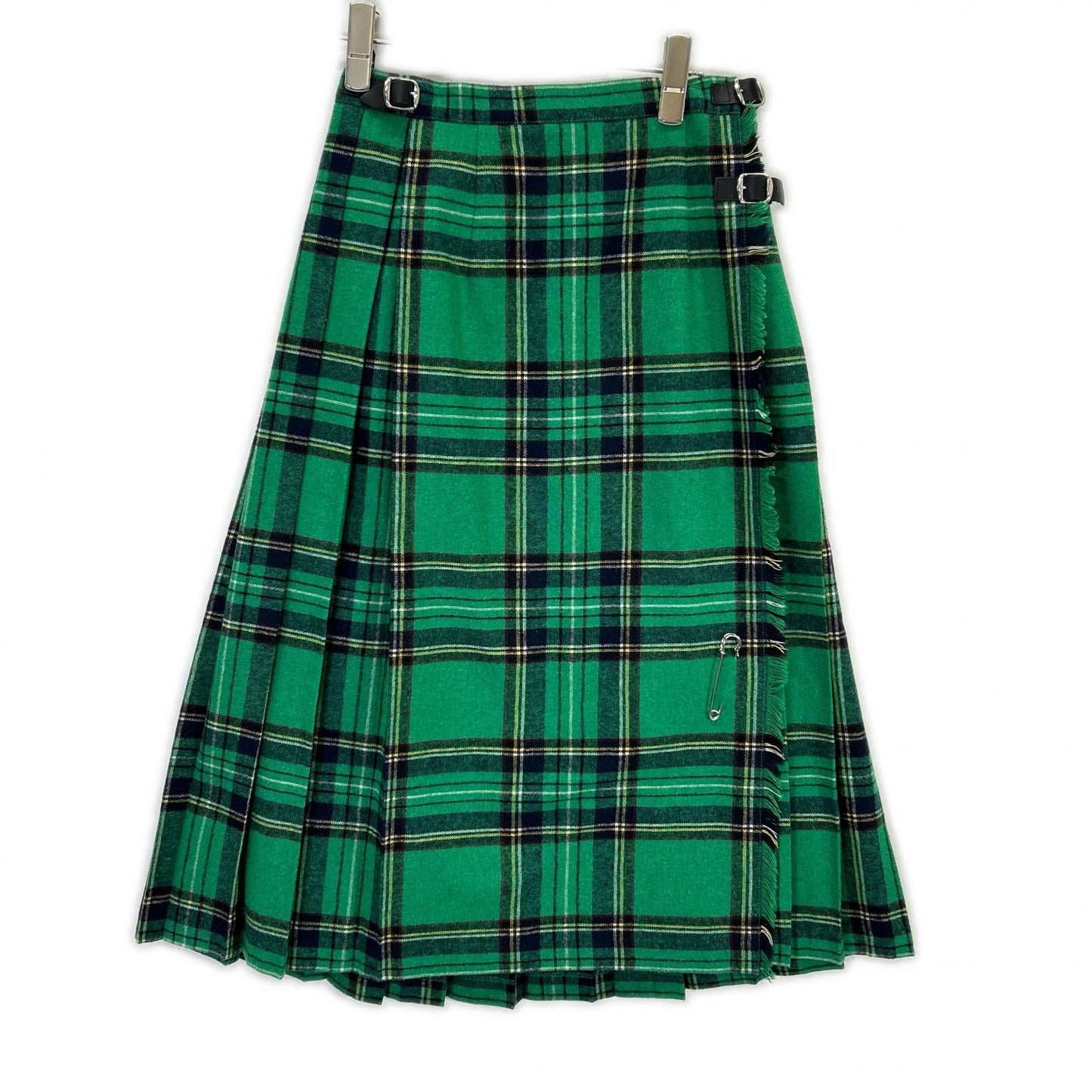 【×Dessin】Green Check Belted Pleated Skirt Skirt 40 Ladies