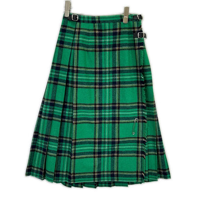 【×Dessin】Green Check Belted Pleated Skirt Skirt 40 Ladies