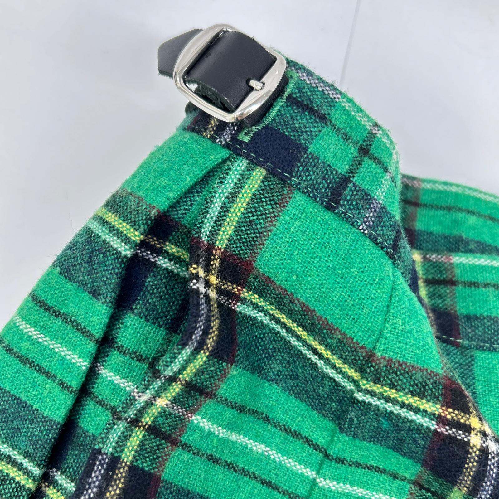 【×Dessin】Green Check Belted Pleated Skirt Skirt 40 Ladies