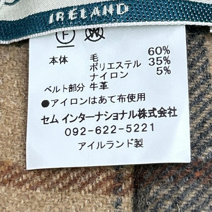 O'NEIL OF DUBLIN オニールオブダブリン 【×Dessin】ベージュ チェック ベルテッドプリーツスカート スカート