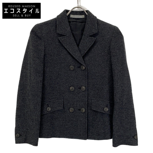 24AW 03-4304118 ﾁｬｺｰﾙ ｳｰﾙ混 ﾀﾞﾌﾞﾙﾌﾞﾚｽﾄﾃｰﾗｰﾄﾞｼﾞｬｹｯﾄ ジャケット S32 レディース