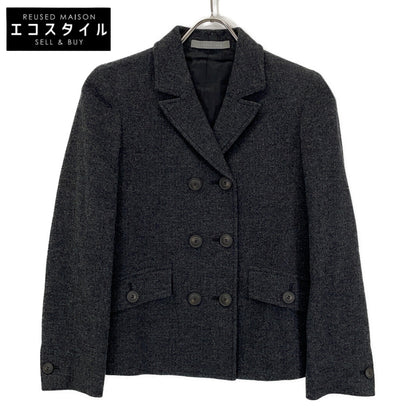 theory luxe セオリーリュクス 24AW 03-4304118 チャコール ウール混 ダブルブレストテーラードジャケット ジャケット