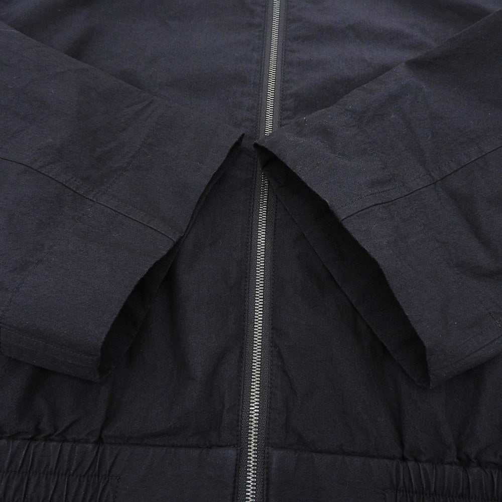 Excellent Condition Cotton x Nylon Wide-Sleeve Collarless Washable Zip Blouson Black 03-4204110 24SS Jacket S32 Women's