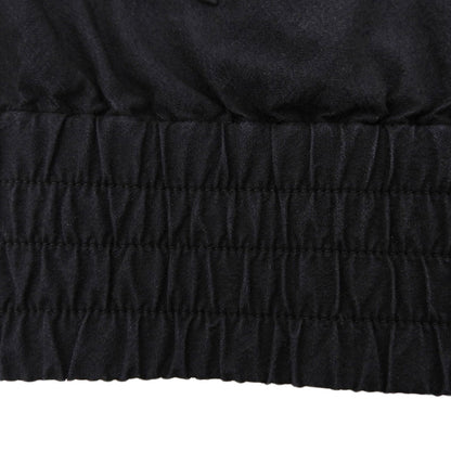Excellent Condition Cotton x Nylon Wide-Sleeve Collarless Washable Zip Blouson Black 03-4204110 24SS Jacket S32 Women's
