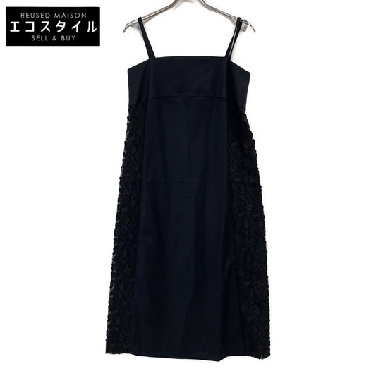 theory luxe 西装奢华 【美品/24AW】03-4405511 真丝混纺 提花蕾丝吊带连衣裙 38