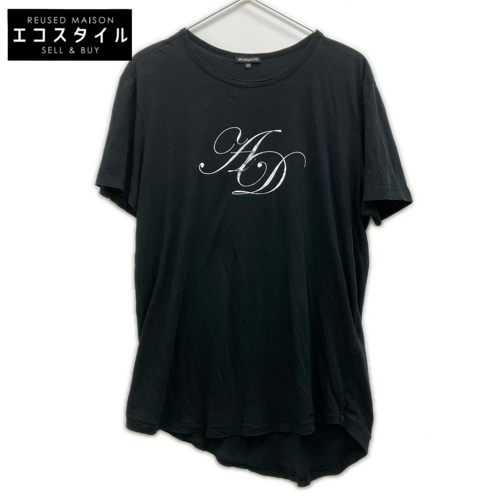 ANN DEMEULEMEESTER アンドゥムルメステール 2009-10aw RE-EDITION ブラック ロゴプリント 復刻Tシャツ トップス