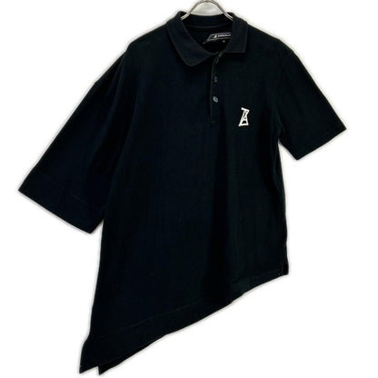ANREALAGE アンリアレイジ SIDE ANGLE POLO SHIRTS 鹿の子 アシメントリー半袖ポロシャツ トップス