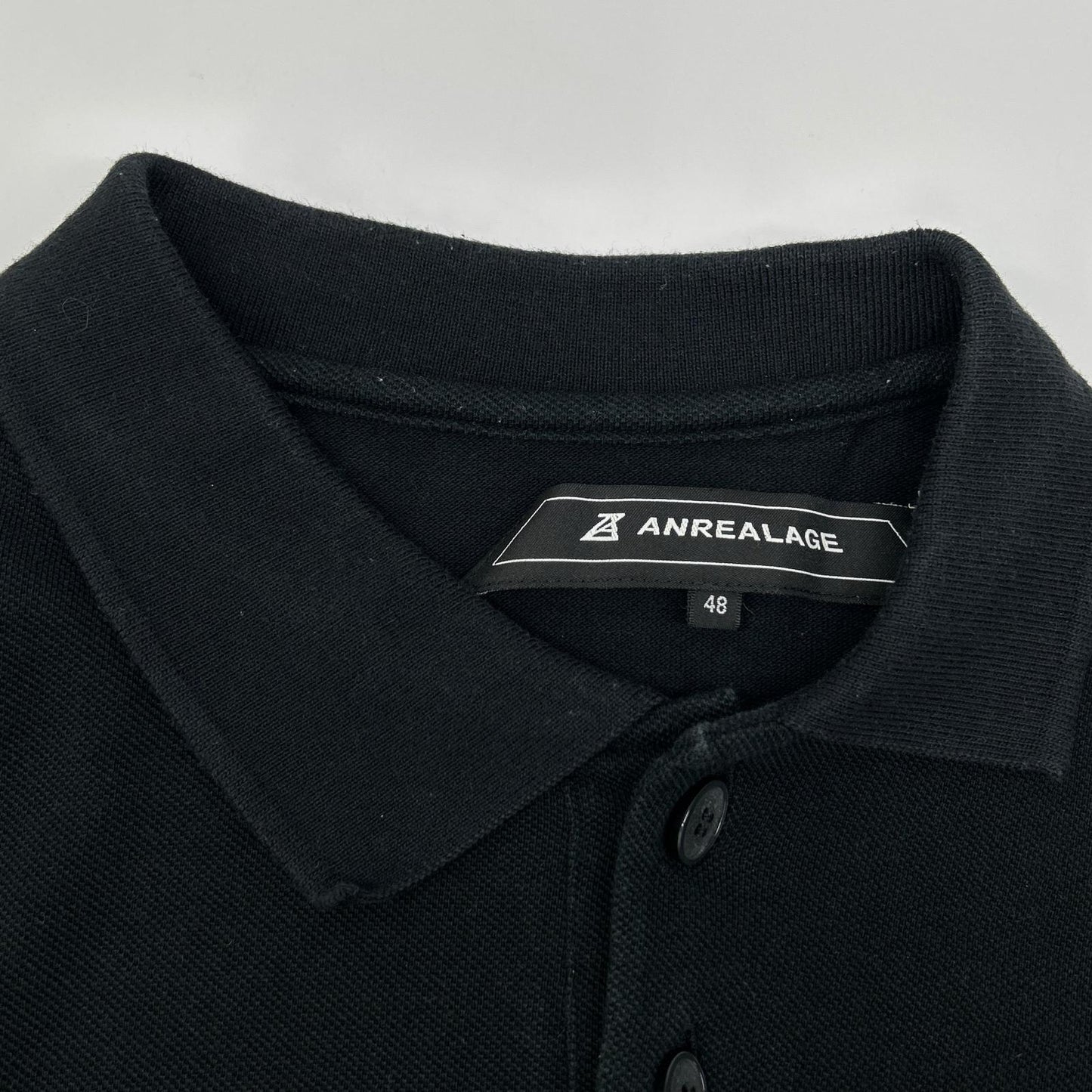 ANREALAGE アンリアレイジ SIDE ANGLE POLO SHIRTS 鹿の子 アシメントリー半袖ポロシャツ トップス