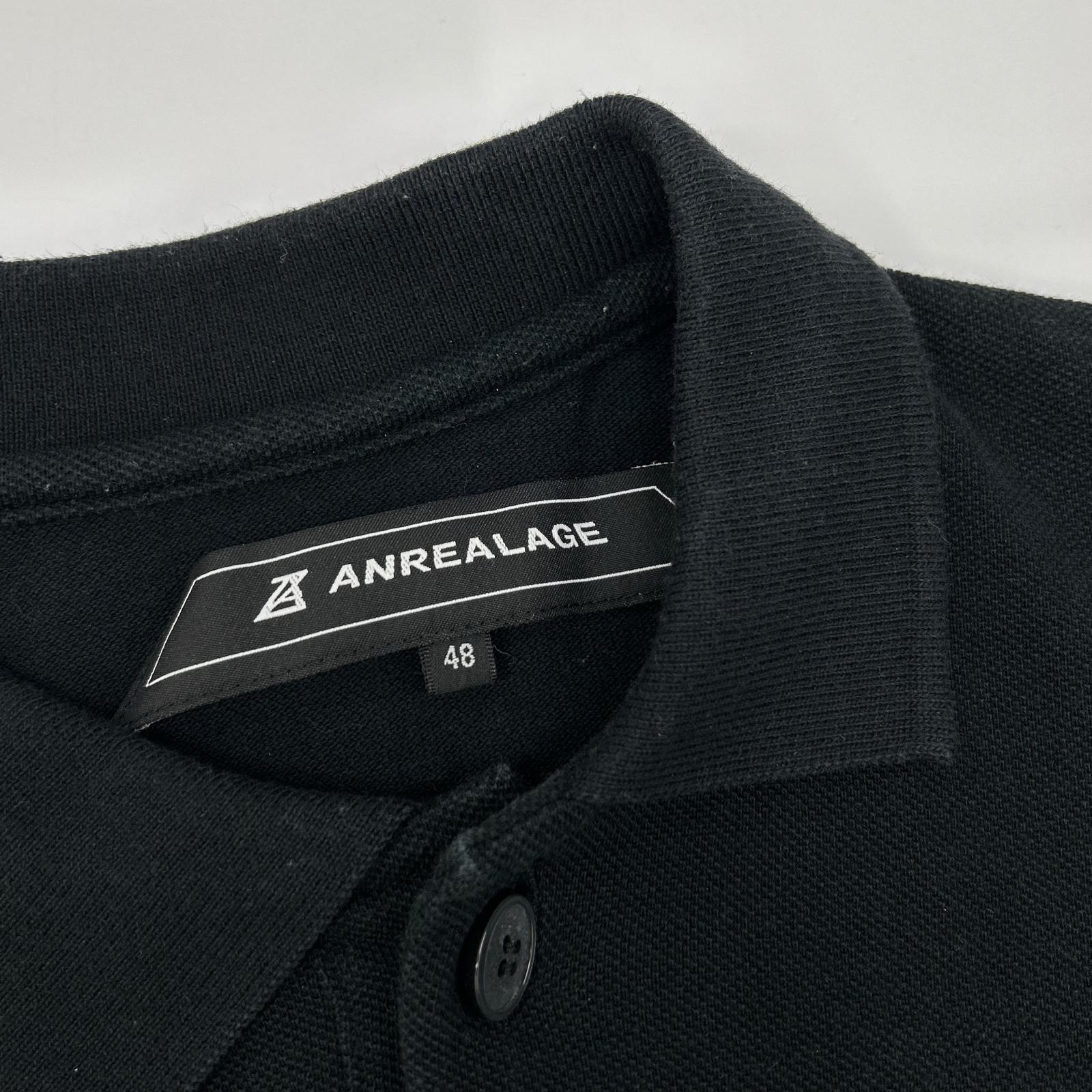 ANREALAGE アンリアレイジ SIDE ANGLE POLO SHIRTS 鹿の子 アシメントリー半袖ポロシャツ トップス