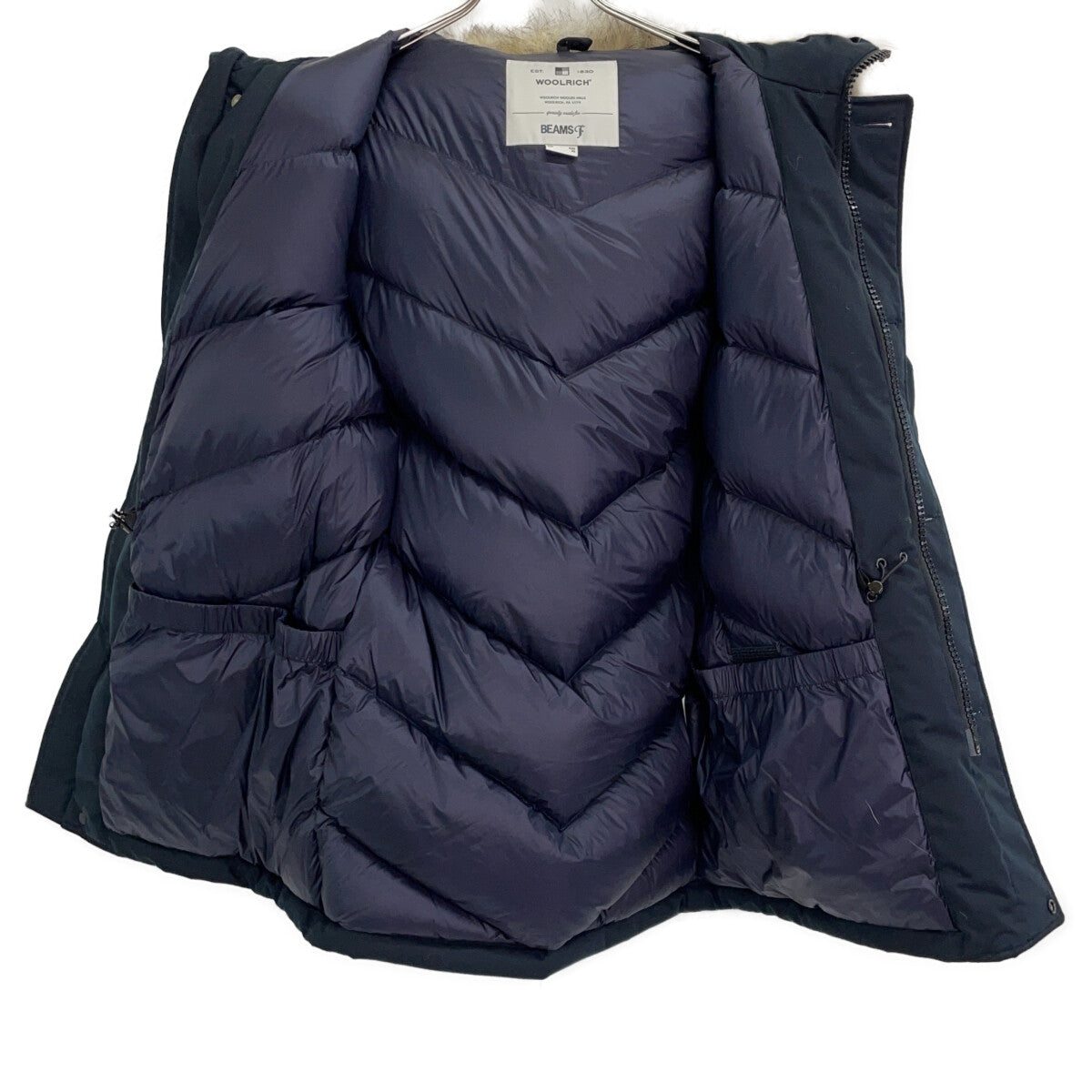 【×BEAMS F】WOOU0383 NAVY ARCTIC PARKA HC BS Fur Hooded Down Jacket Coat XS Men's
