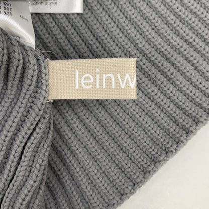 0224010507 Gray Wool-blend Paneled Turtleneck Rib-knit Pullover Top F Women's