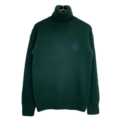 POLO RALPH LAUREN 24AW 710941055002 Green wool-nylon logo-embroidered turtleneck knit pullover Tops