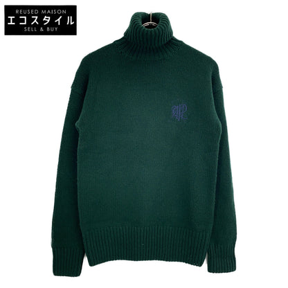POLO RALPH LAUREN 24AW 710941055002 Green wool-nylon logo-embroidered turtleneck knit pullover Tops