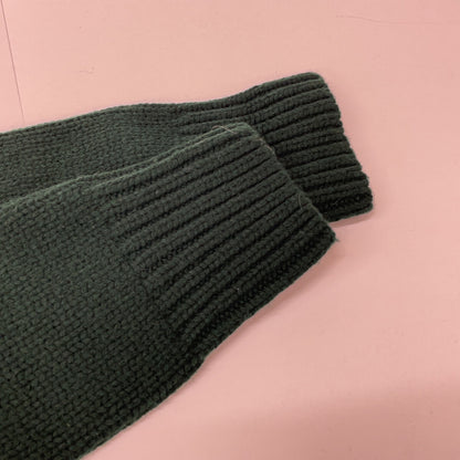 24AW 710941055002 Green Wool x Nylon Logo Embroidered Turtleneck Knit Pullover Top XS Men's