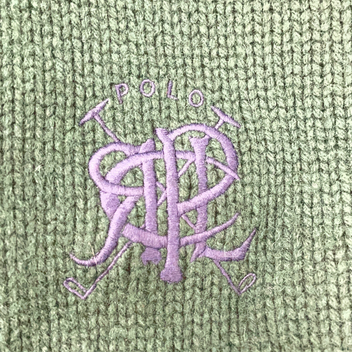 24AW 710941055002 Green Wool x Nylon Logo Embroidered Turtleneck Knit Pullover Top XS Men's
