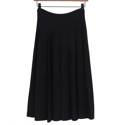 Excellent Condition Rayon Blend Random Tuck Jersey Flare Skirt Women's Black S 9710-001 Skirt S Women's