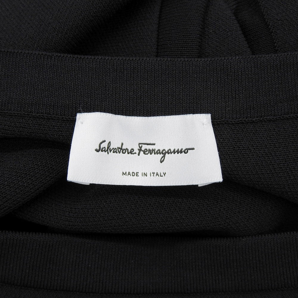 Salvatore Ferragamo サルヴァトーレフェラガモ 美品 レーヨン混 ランダムタック ジャージー フレアスカート レディース 黒 S 9710-001 スカート