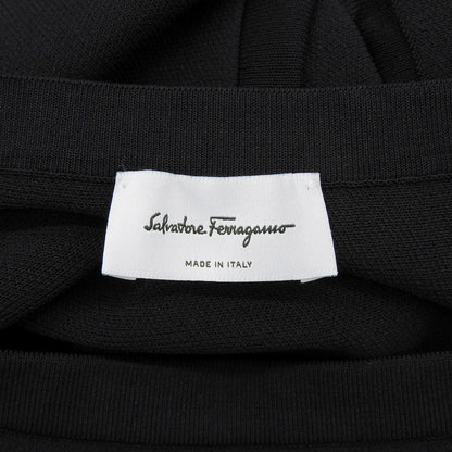 Salvatore Ferragamo サルヴァトーレフェラガモ 美品 レーヨン混 ランダムタック ジャージー フレアスカート レディース 黒 S 9710-001 スカート