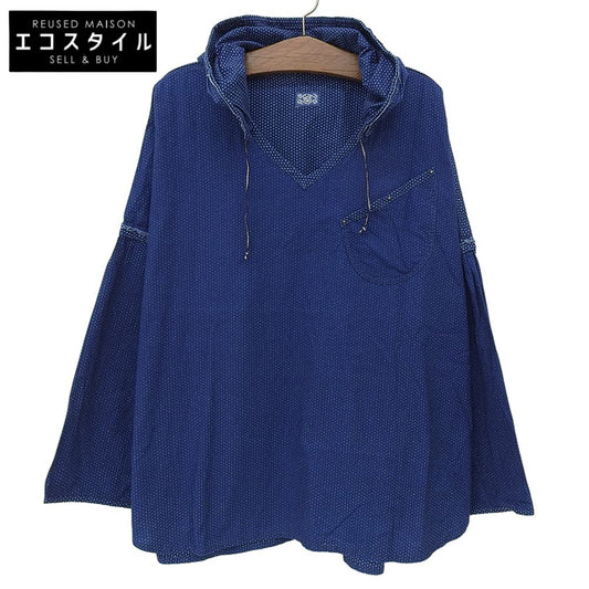 Porter Classic Excellent Condition Cotton Sashidot Drawstring Reversible Hoodie Men's Indigo 4 Kanazawa Store Exclusive Top