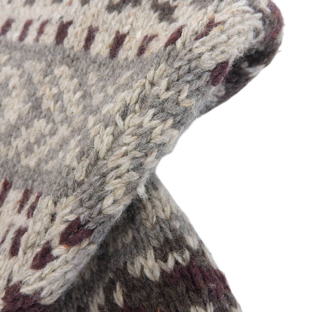 Excellent condition, wool blend, long-sleeve Nordic sweater, top, women's, gray - Women's