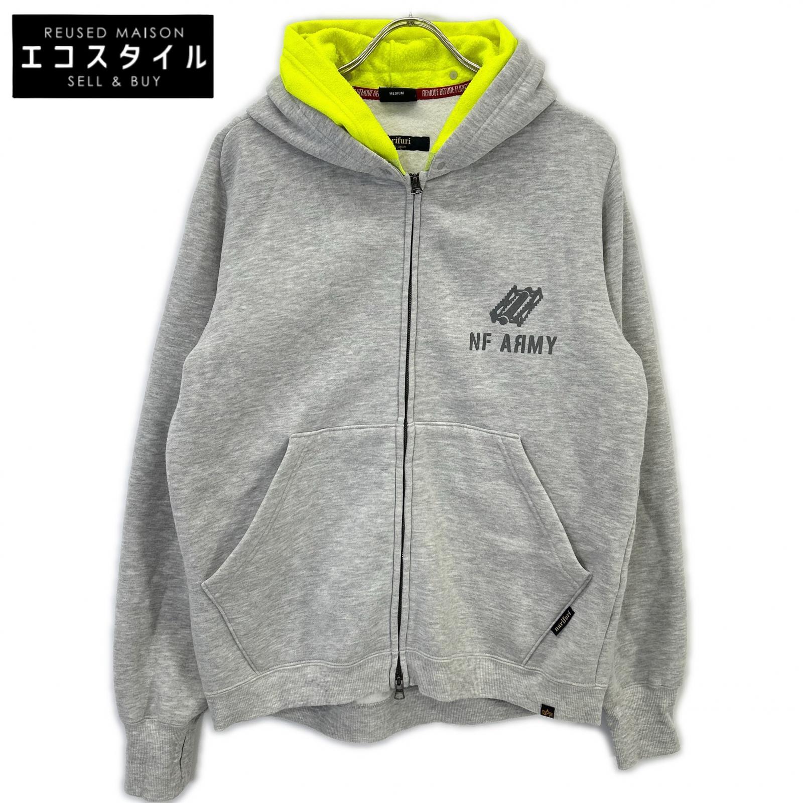 ×ALPHA INDUSRIES TC1488 灰色 棉混 内抓绒 拉链连帽衫 上衣 M 男士