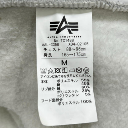 ×ALPHA INDUSRIES TC1488 灰色 棉混 内抓绒 拉链连帽衫 上衣 M 男士