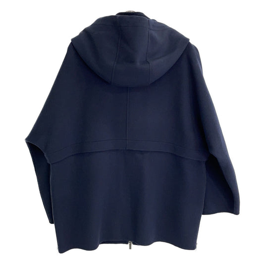 S MaxMara エスマックスマーラ CUCITO AMANO/クチートアマーノ 908102116 ネイビー ヴァージンウール ドローストリング W-ZIPフーデッドコート ジャケット
