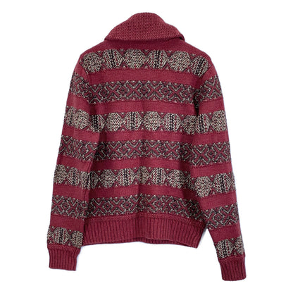 RRL 双RL 【美品/国内正品】782911229001 亚麻混纺披肩领嵌花针织衫/上衣