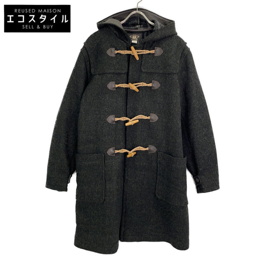 782804810001 Dark Gray x Gray, Checked Lining, Toggle Button, Double-Faced Wool Duffle Coat, Coat, M, Men's