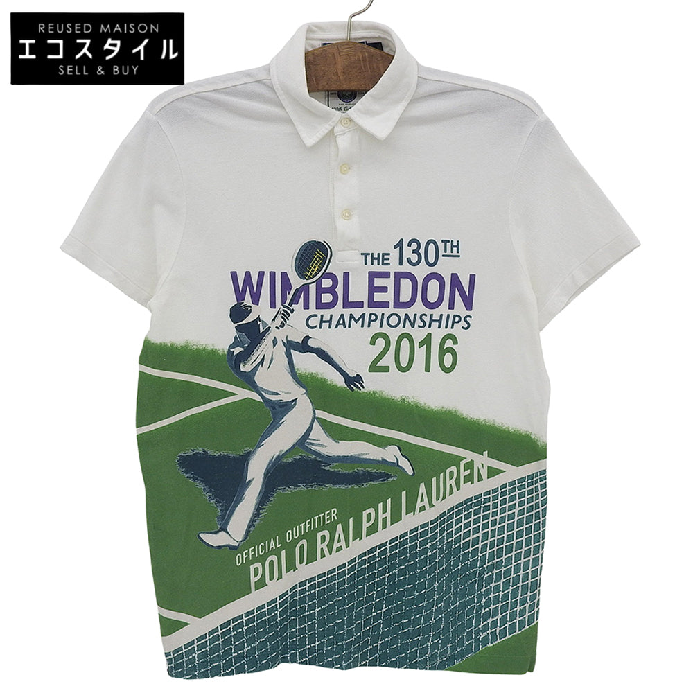 POLO RALPH LAUREN Polo Ralph Lauren Cotton Wimbledon Championships 2016 Graphic Polo Shirt Men's White M 779895751001 Tops