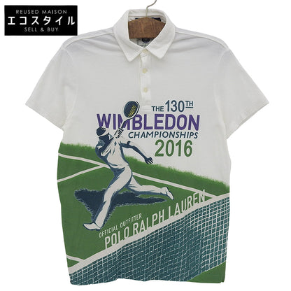 POLO RALPH LAUREN Polo Ralph Lauren Cotton Wimbledon Championships 2016 Graphic Polo Shirt Men's White M 779895751001 Tops